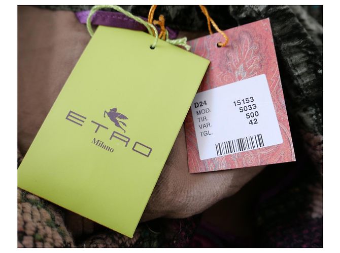 Etro Herbst 2004 Wolle Blumen Brokat Blazer Jacke Mehrfarben - Ansicht 8