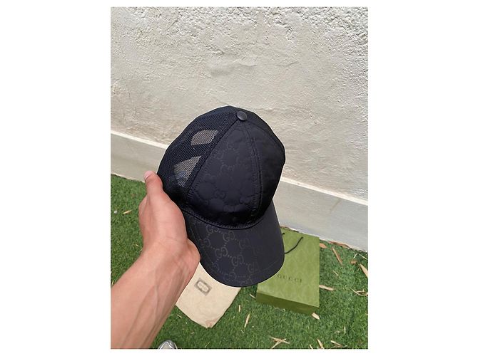 Marmont Berretto Gucci Roemrond in nylon nero - vista 7