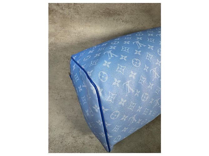 Abbesses Louis Vuitton Keepall 50 Cloud Blu Blu chiaro Blu scuro - vista 8
