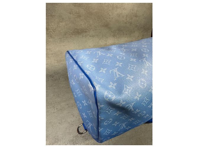 Abbesses Louis Vuitton Keepall 50 Cloud Blu Blu chiaro Blu scuro - vista 9