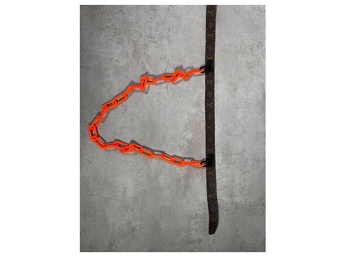 Louis Vuitton Cintura con catena arancione Marrone - vista 3