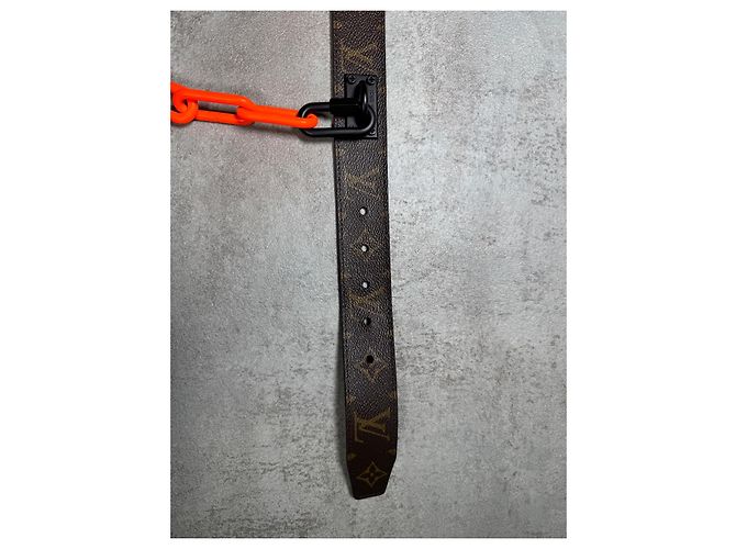 Louis Vuitton Cintura con catena arancione Marrone - vista 4