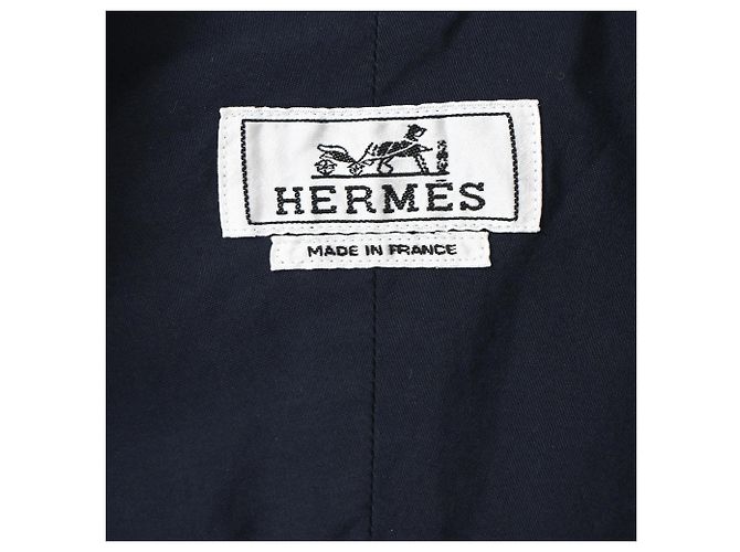Hermès Zip-Up-Shirt aus navyblauer Baumwolle Marineblau - Ansicht 4