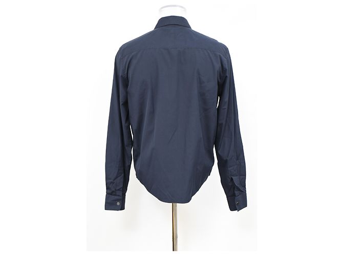 Hermès Zip-Up-Shirt aus navyblauer Baumwolle Marineblau - Ansicht 8