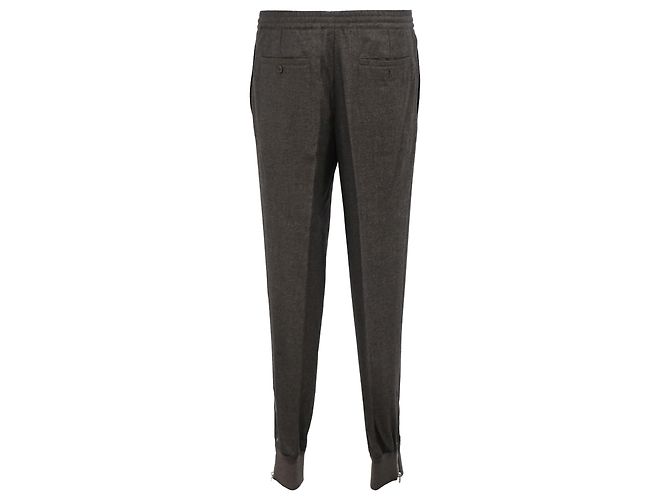 Hermès Drawstring Jogger Pants in Brown Wool - view 3