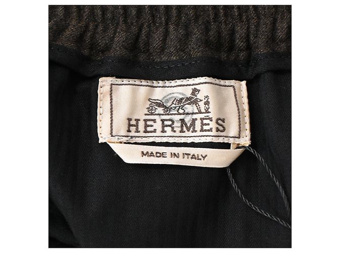 Hermès Drawstring Jogger Pants in Brown Wool - view 4