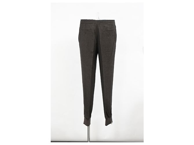 Hermès Drawstring Jogger Pants in Brown Wool - view 7
