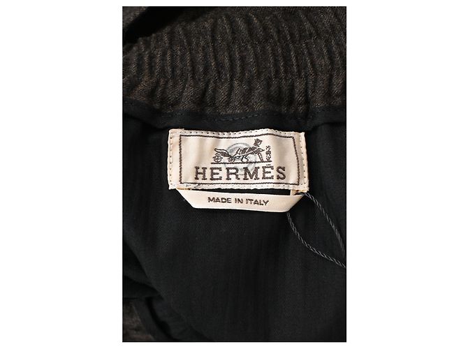 Hermès Drawstring Jogger Pants in Brown Wool - view 8