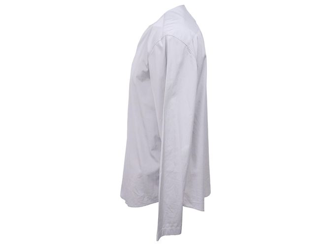 Camisa sin cuello de algodón gris Hermès - vista 2