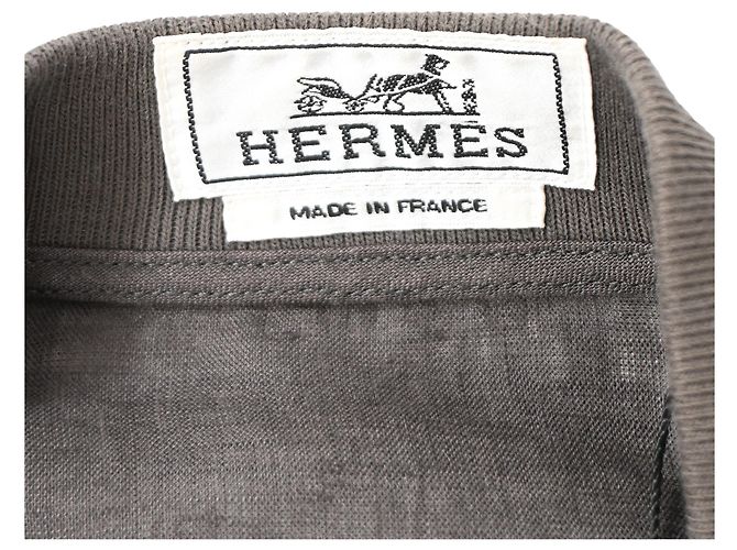 Jaqueta bomber com zíper Hermès em linho cinza - vista 4