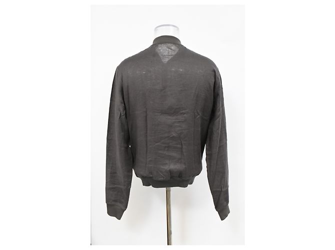 Jaqueta bomber com zíper Hermès em linho cinza - vista 8