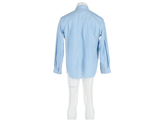 Apc Gestreifte A.P.C. Button-Down-Hemd aus blauer Baumwolle - Ansicht 6