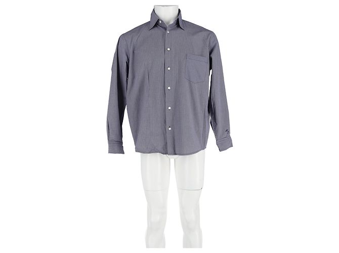 Camicia a quadri con bottoni Acne Studios in cotone grigio - vista 4