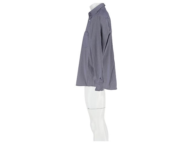 Camicia a quadri con bottoni Acne Studios in cotone grigio - vista 5