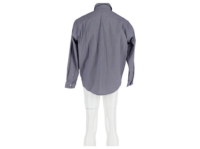 Camicia a quadri con bottoni Acne Studios in cotone grigio - vista 6