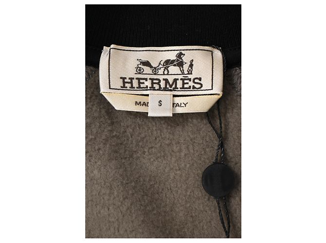 Giacca Varsity Hermès con tasche laterali in cotone nero e marrone Multicolore - vista 12