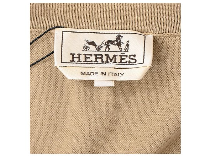 Cardigã abotoado Hermès em lã marrom - vista 4