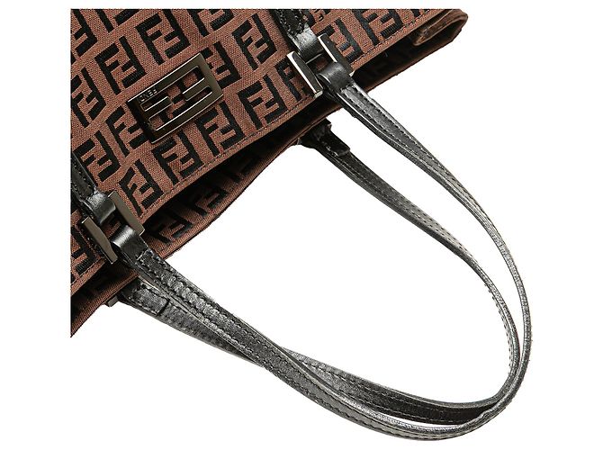 Fendi Braune Zucchino Canvas Tasche - Ansicht 12