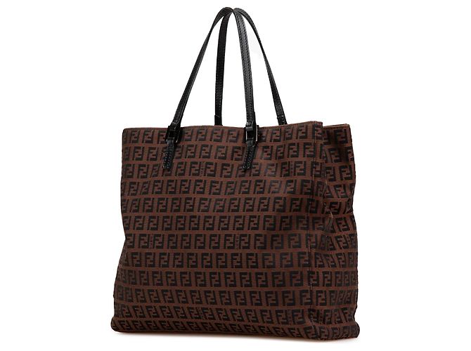 Fendi Braune Zucchino Canvas Tasche - Ansicht 2