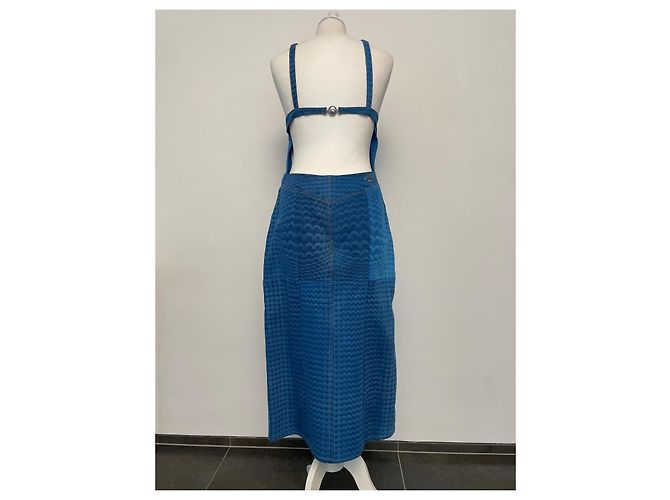 Vestido Marine Serre de denim de algodón estampado Moon Azul - vista 6