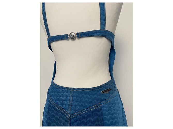 Vestido Marine Serre de denim de algodón estampado Moon Azul - vista 7