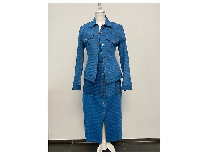 Vestido Marine Serre de denim de algodón estampado Moon Azul - vista 9
