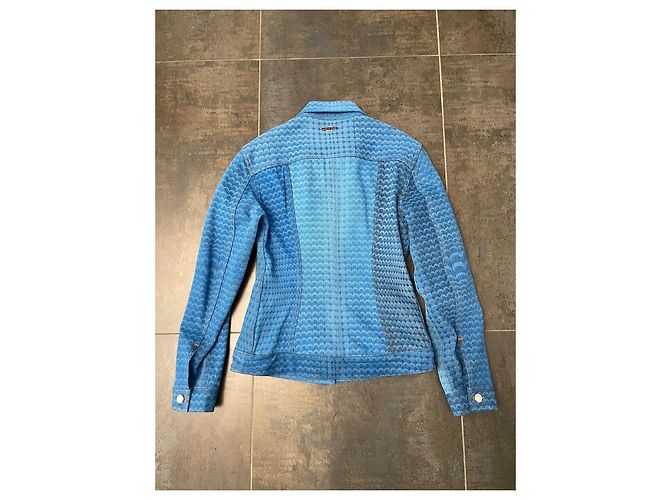 Chaqueta Marine Serre de denim con estampado Moon azul - vista 3