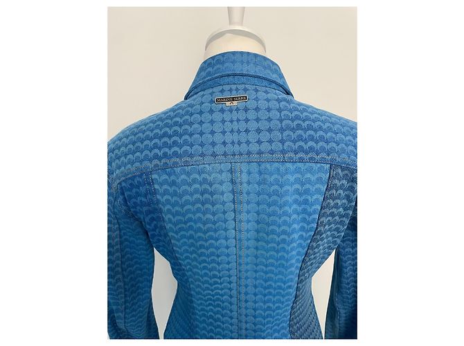 Chaqueta Marine Serre de denim con estampado Moon azul - vista 8
