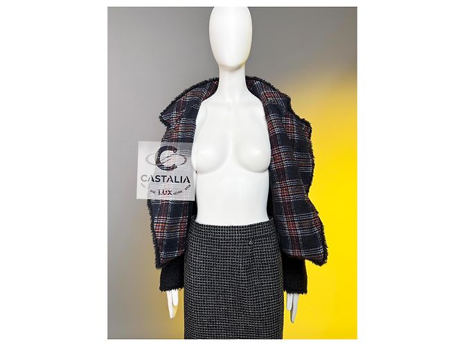 Chanel Neue Paris / Edinburgh Ikonische Schwarze Tartan Tweedjacke 38 FR - Ansicht 14