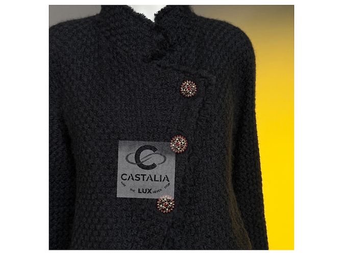 Chanel Neue Paris / Edinburgh Ikonische Schwarze Tartan Tweedjacke 38 FR - Ansicht 7