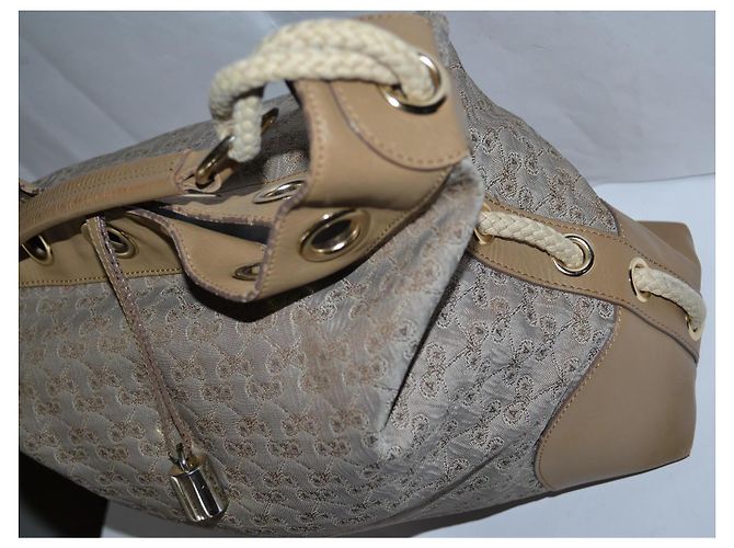 Borsa Anya Hindmarch in pelle e tela marrone beige - vista 2