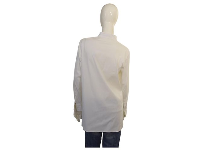 Issey Miyake Camisa Blanca de Algodón Plisado Talla 3 Blanco - vista 2