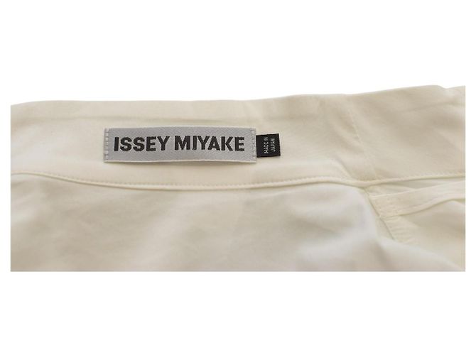 Issey Miyake Camisa Blanca de Algodón Plisado Talla 3 Blanco - vista 3