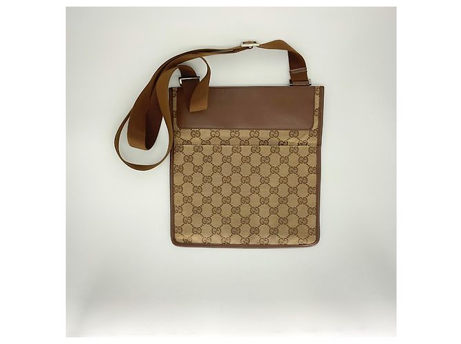 Borsa a spalla GUCCI GG classica in pelle beige e marrone – Stile 27639 Nero - vista 2