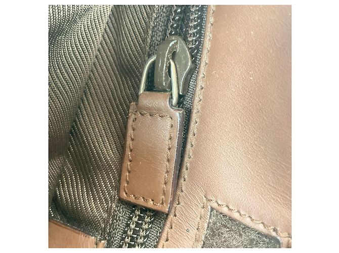 Borsa a spalla GUCCI GG classica in pelle beige e marrone – Stile 27639 Nero - vista 4