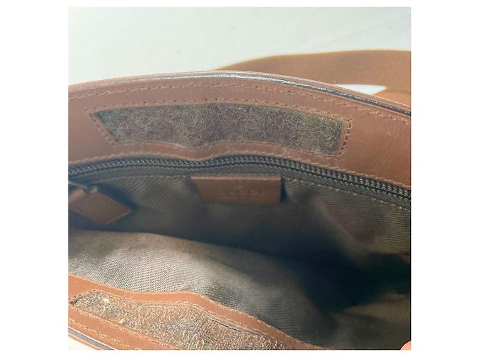 Borsa a spalla GUCCI GG classica in pelle beige e marrone – Stile 27639 Nero - vista 6