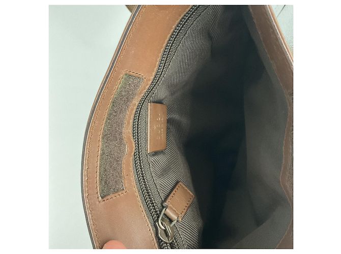 Borsa a spalla GUCCI GG classica in pelle beige e marrone – Stile 27639 Nero - vista 7