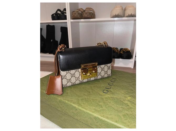 Borsa Gucci Padlock Tela Supreme GG Nera Nero - vista 3
