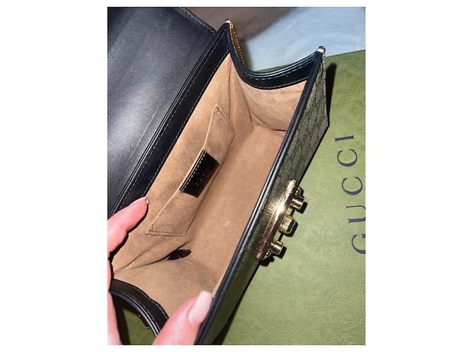 Borsa Gucci Padlock Tela Supreme GG Nera Nero - vista 4