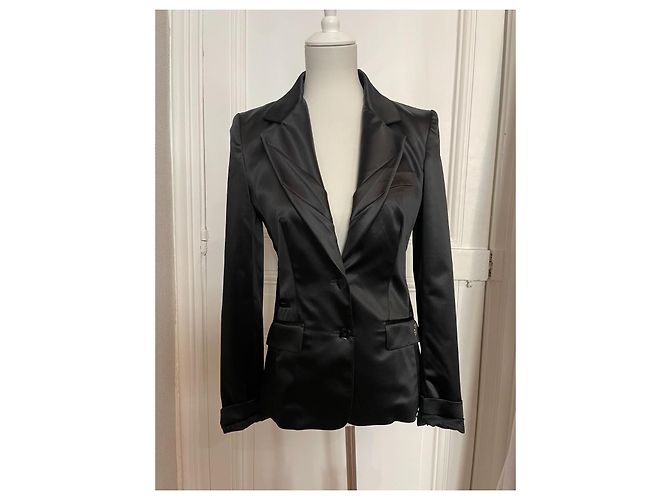 John Galliano Schwarze Satinjacke - vista 2