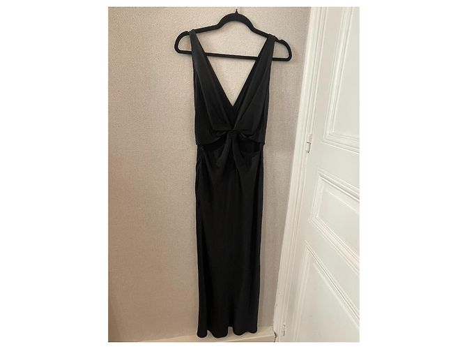 John Galliano Lola Satin Kleid Schwarz - Ansicht 4