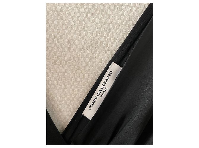 John Galliano Lola Satin Kleid Schwarz - Ansicht 6