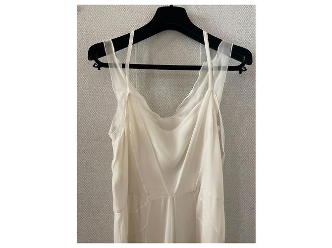 Abito corto bianco in seta e chiffon John Galliano - vista 3