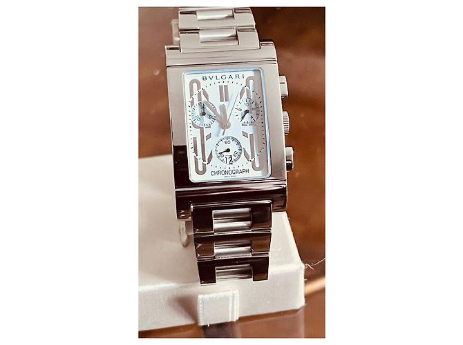 Relógio Bulgari Chrono Rettangolo GM Aço Prata - vista 2