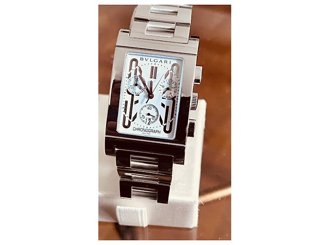 Relógio Bulgari Chrono Rettangolo GM Aço Prata - vista 4