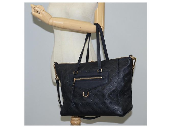 LOUIS VUITTON Borsa Tote Lumineuse PM Monogram Empreinte Nera M93410 Auth 124191A Nero - vista 29