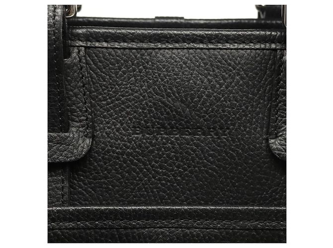 Borsa a mano in pelle nera e argento autentica BA1908 di BURBERRY Nero - vista 14