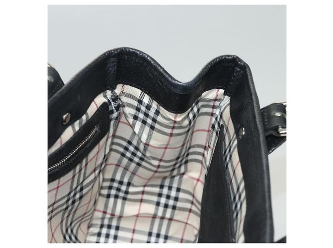 Borsa a mano in pelle nera e argento autentica BA1908 di BURBERRY Nero - vista 17