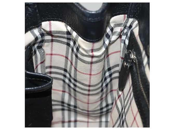 Borsa a mano in pelle nera e argento autentica BA1908 di BURBERRY Nero - vista 18