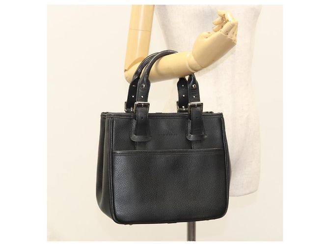 Borsa a mano in pelle nera e argento autentica BA1908 di BURBERRY Nero - vista 21